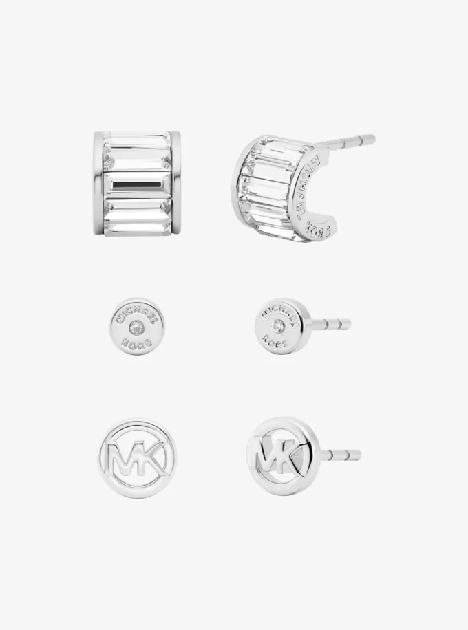 3-Piece Cubic Zirconia Stud Earrings Gift Set