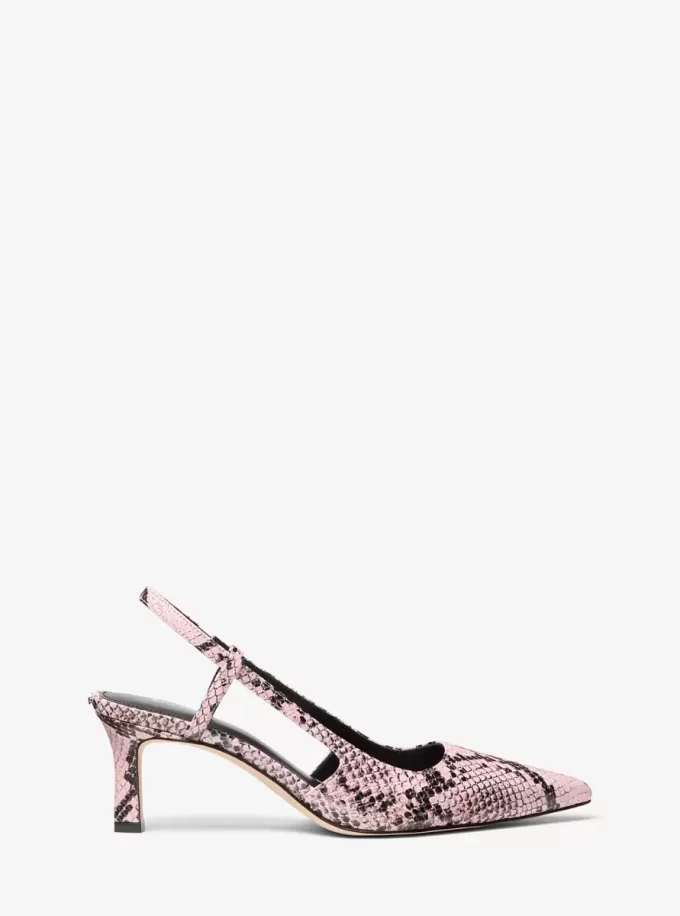 Alora Snake Embossed Leather Slingback Pump Alora Snake Embossed Leather Slingback Pump