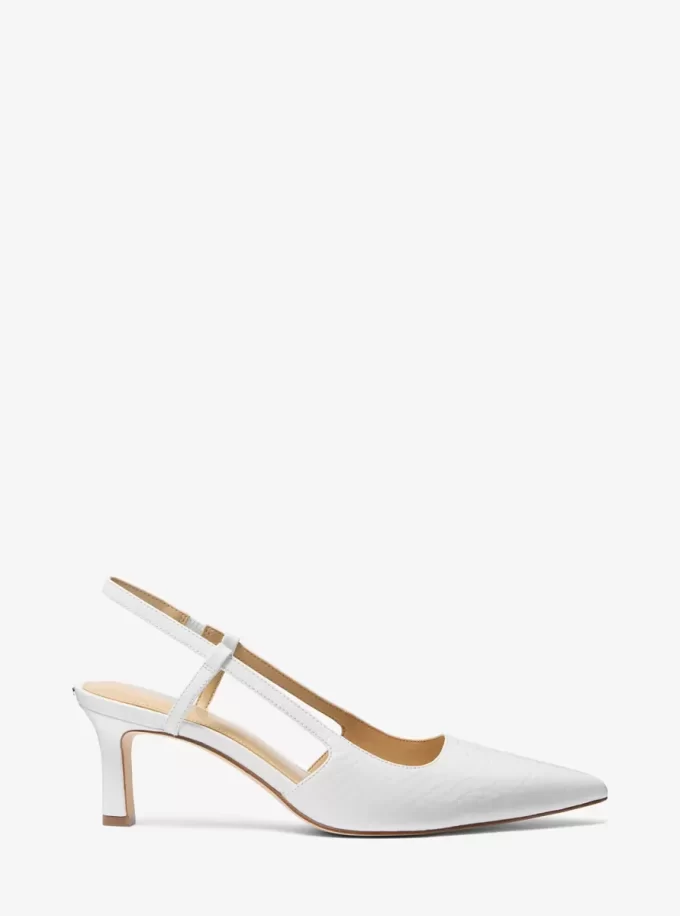 Alora Snake Embossed Leather Slingback Pump Alora Snake Embossed Leather Slingback Pump