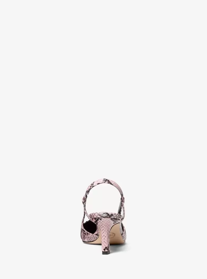 Alora Snake Embossed Leather Slingback Pump Alora Snake Embossed Leather Slingback Pump