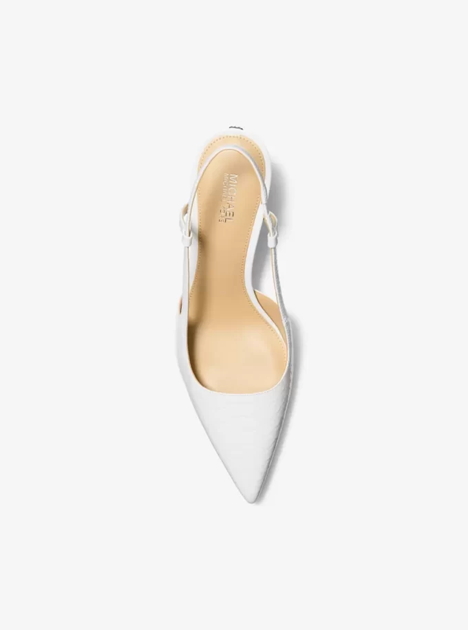 Alora Snake Embossed Leather Slingback Pump Alora Snake Embossed Leather Slingback Pump