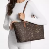Arden Large Printed Signature Logo Top-Zip Tote Bag Arden Large Printed Signature Logo Top-Zip Tote Bag