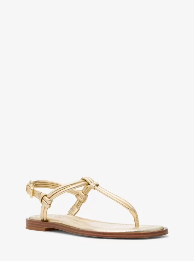 Astra Metallic Leather T-Strap Sandal Astra Metallic Leather T-Strap Sandal