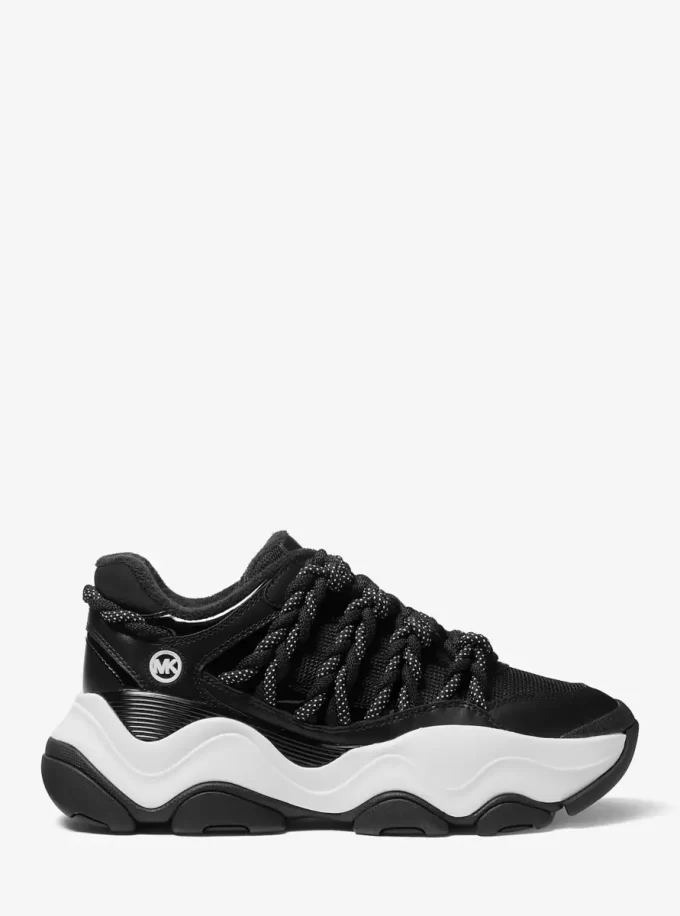 Atlas Cord Leather and Mesh Trainer