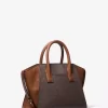 Avril Small Logo and Leather Satchel