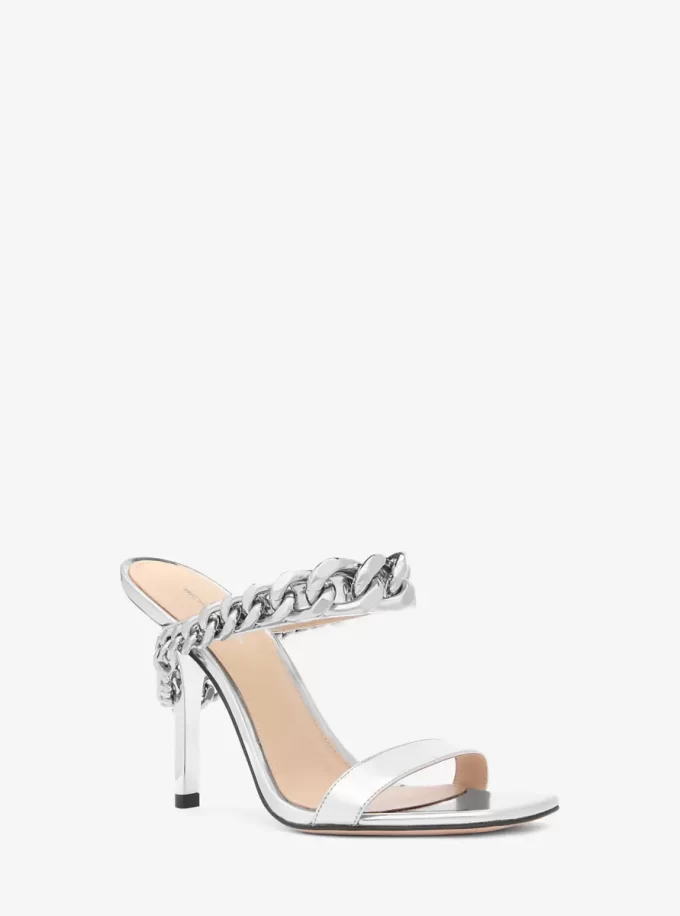 Bianca Embellished Metallic Leather Sandal Bianca Embellished Metallic Leather Sandal