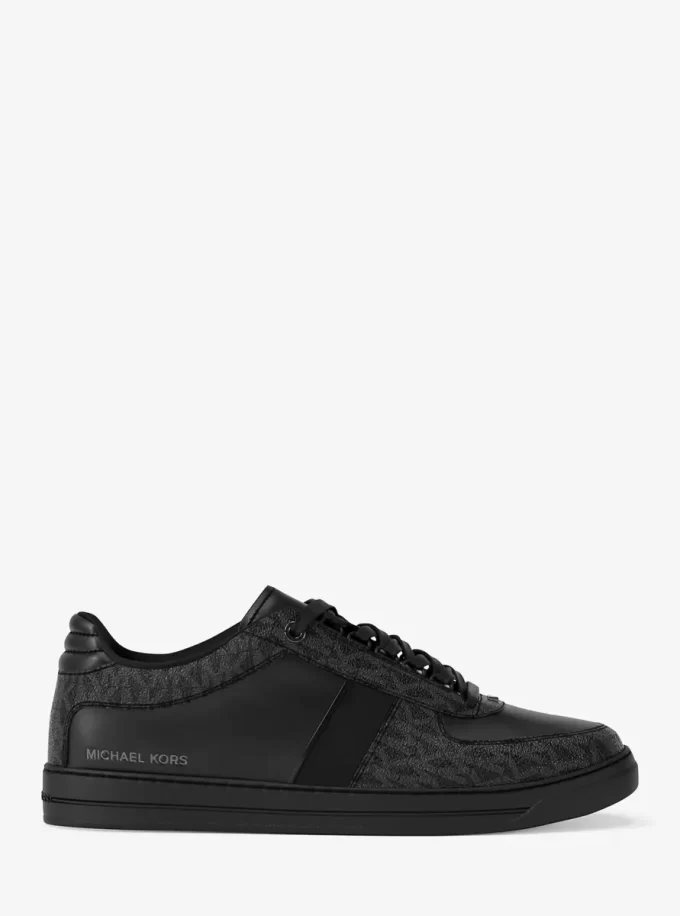Brady Signature Logo and Leather Sneaker