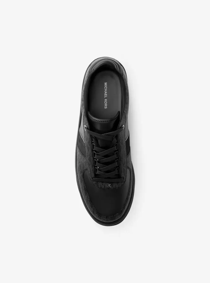 Brady Signature Logo and Leather Sneaker