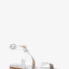 Bridgette Metallic Crocodile Embossed Leather Sandal Bridgette Metallic Crocodile Embossed Leather Sandal
