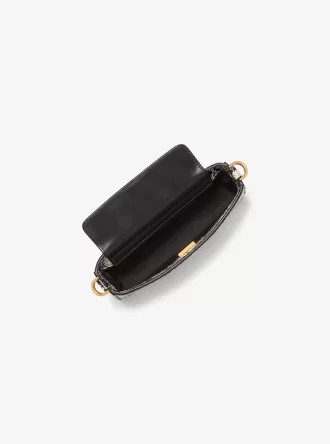 Bryant Small Snake Embossed Leather Convertible Pochette