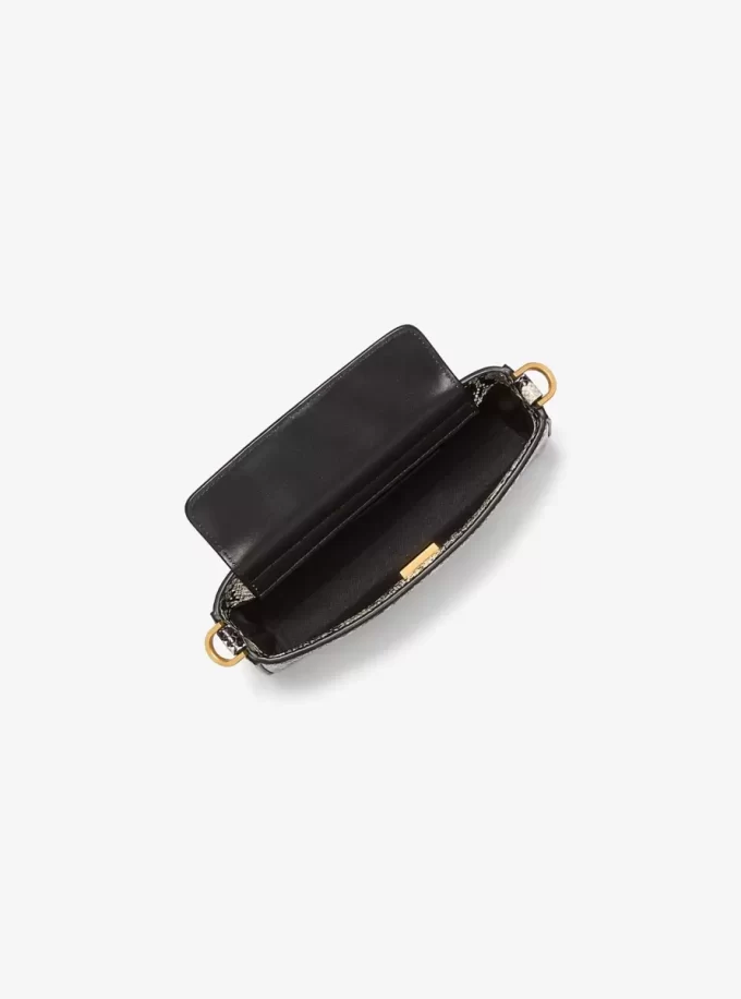 Bryant Small Snake Embossed Leather Convertible Pochette
