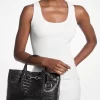 Carson Medium Crocodile Embossed Satchel