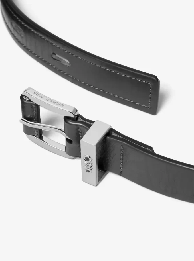 Chain Link Leather Belt