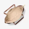 Charlotte Large Logo and Leather Top-Zip Tote Bag