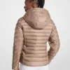 Chevron Logo Print Quilted Nylon Reversible Jacket
