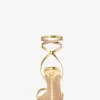 Chrissy Metallic Python Embossed Leather Sandal