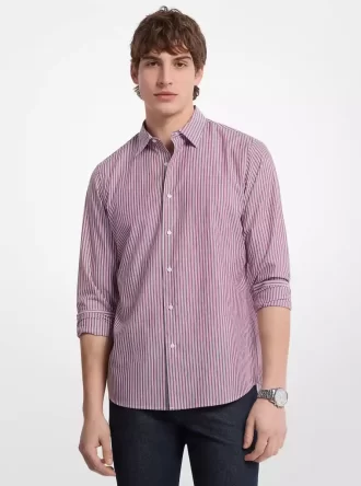 Classic Fit Striped Cotton Blend Shirt