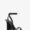Claudia Crocodile Embossed Leather Wedge Sandal