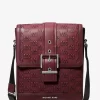 Colby Logo Embossed Burnished Leather Messenger Bag Colby Logo Embossed Burnished Leather Messenger Bag