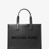 Cooper Logo Embossed Pebbled Leather Tote Bag