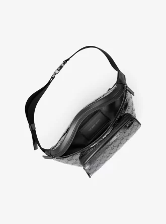 Cooper Medium Metallic Logo Debossed Utility Sling Pack