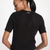 Cotton and Cashmere Mesh Short-Sleeve Sweater