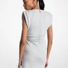 Cotton Blend Ruched Mini Dress Cotton Blend Ruched Mini Dress