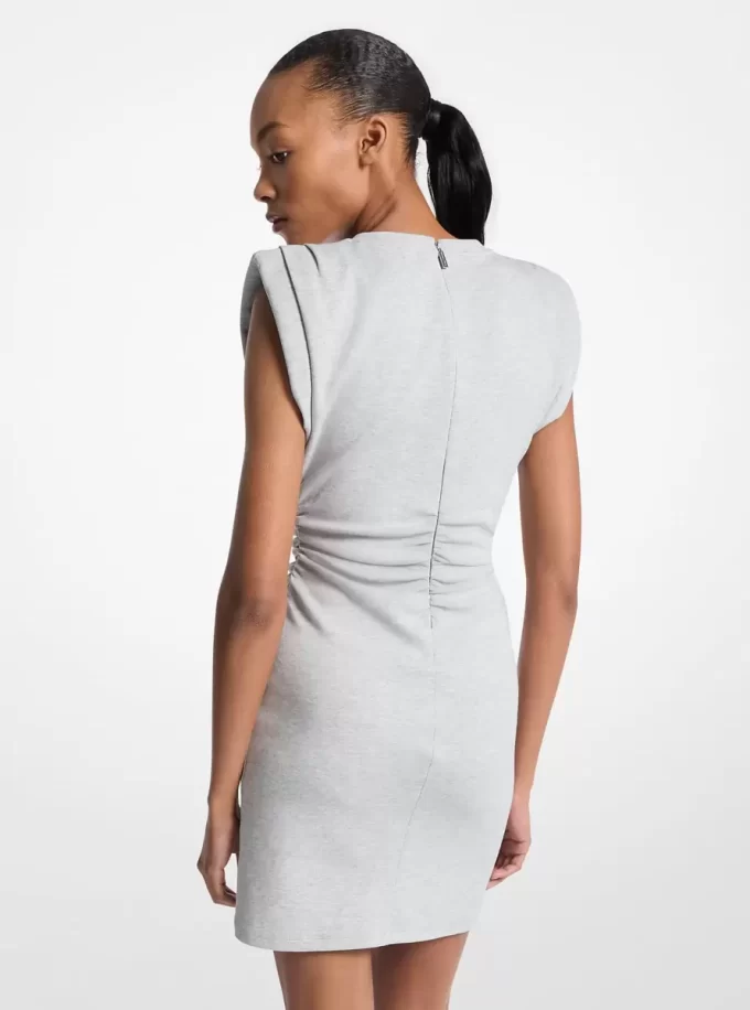 Cotton Blend Ruched Mini Dress Cotton Blend Ruched Mini Dress
