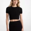 Crocheted Viscose Blend Layered Top