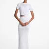 Crocheted Viscose Blend Maxi Skirt