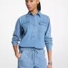 Denim Pullover Top