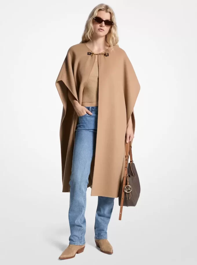 Double Face Wool Blend Cape Double Face Wool Blend Cape
