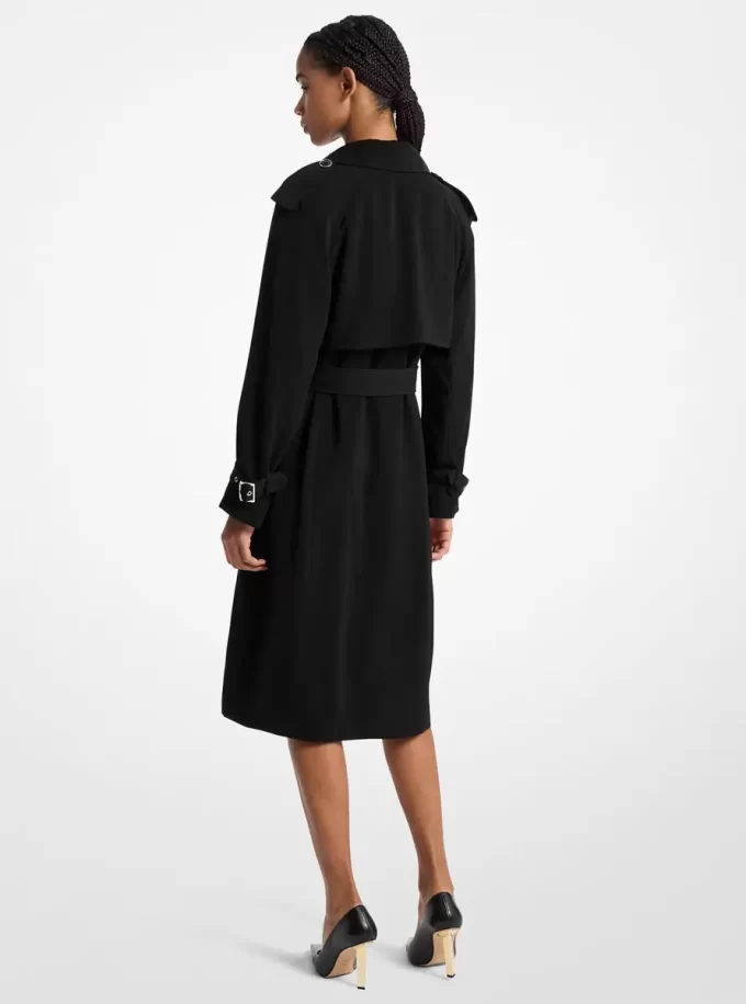 Draped Woven Trench Coat Draped Woven Trench Coat