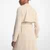 Draped Woven Trench Coat