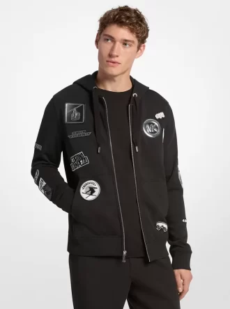 Embellished Cotton Zip-Up Hoodie