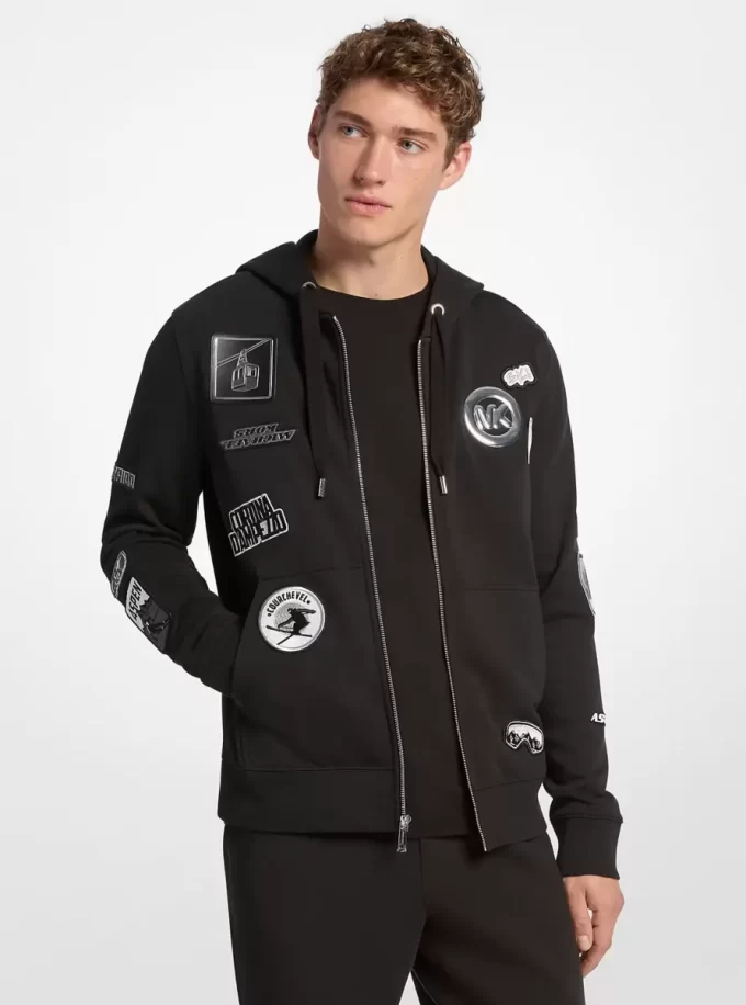Embellished Cotton Zip-Up Hoodie