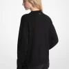 Embellished Logo Cotton Blend Sweater