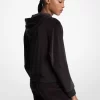 Embellished Logo Velour Hoodie