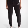 Embellished Logo Velour Joggers