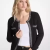 Embellished Nylon Blend Cardigan