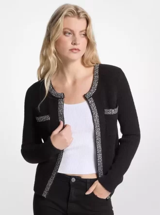 Embellished Nylon Blend Cardigan