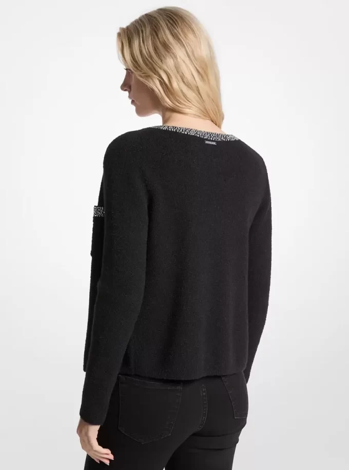 Embellished Nylon Blend Cardigan