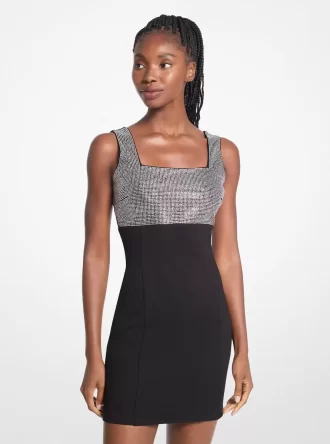 Embellished Stretch Viscose Mini Dress