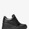 Emmy Leather and Mesh Wedge Trainer