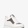 Emmy Signature Logo and Leather Wedge Trainer