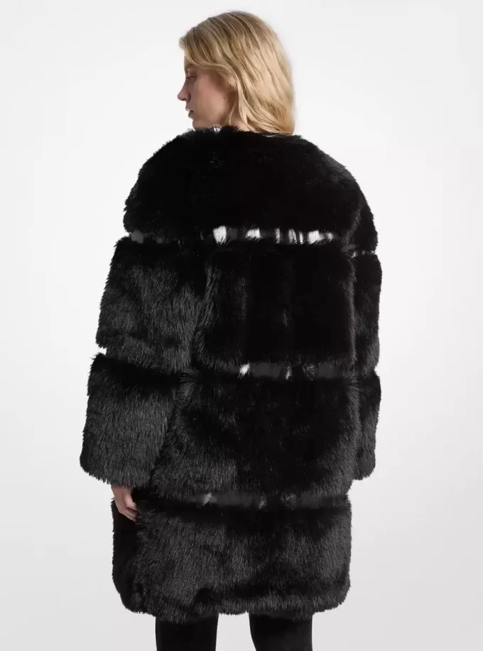 Faux Fur and Patent Coat