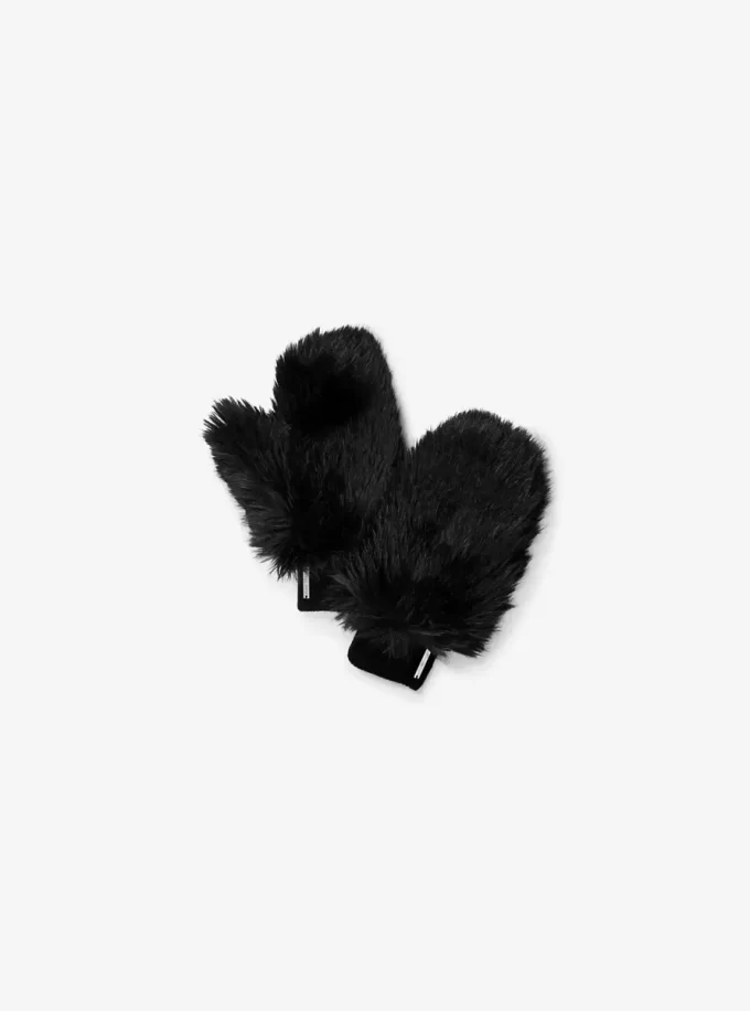 Faux Fur and Wool Gloves