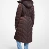 Faux Fur Trim Belted Puffer Coat