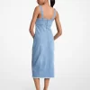 Frayed Denim Midi Dress