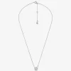Fulton Precious-Metal Plated Sterling Silver Pavé Logo Charm Necklace Fulton Precious-Metal Plated Sterling Silver Pavé Logo Charm Necklace